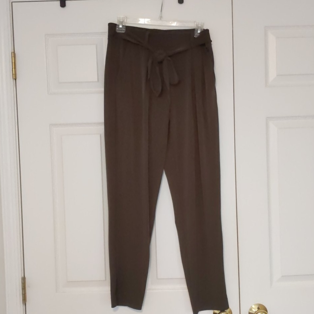 Stretch Olive tie dress pants express size small